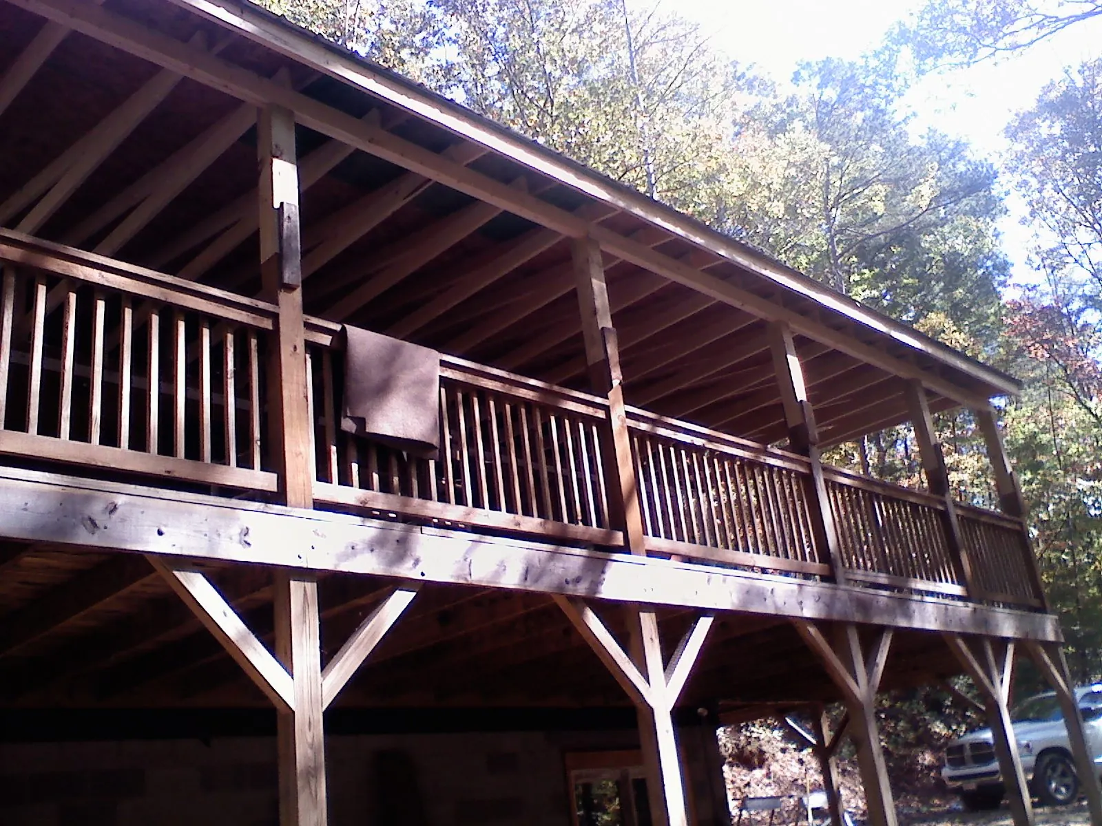 Timber framing under a new elevated porch and deck — Roof Leak Repair in Santee by Roofing Brothers